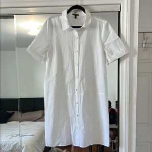 Eileen Fisher White Casual Button Down Shirt M